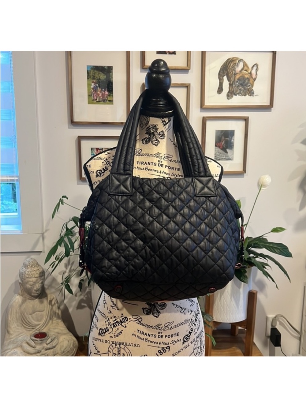 MZ Wallace Quilted Black Crossbody Tote